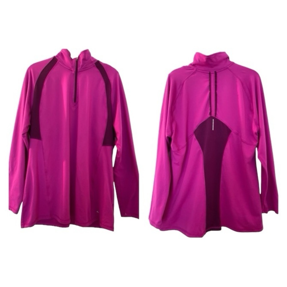 Champion Women's Hot Pink and Dark Magenta Long Sleeve Athletic Jersey